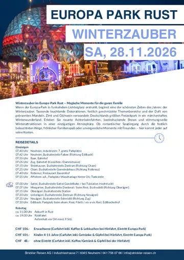 Vorschau Reiseprogramm Europa-Park Winterzauber