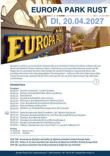 Vorschau Reiseprogramm Europa-Park Rust