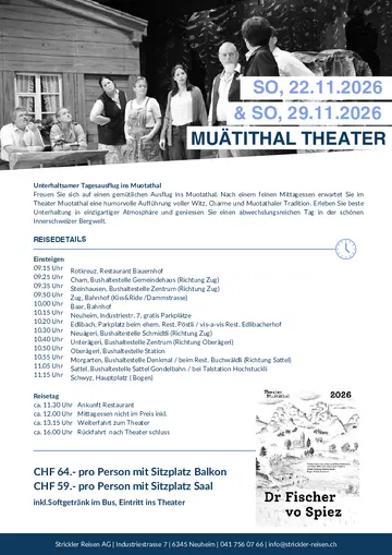 Vorschau Reiseprogramm Theater Muätital 2026